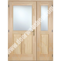 Halblverglaste zweiflügelige Holz Eingangstür
